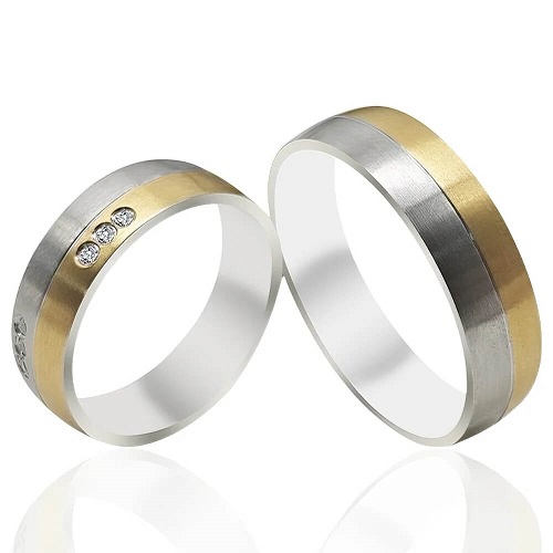 Polished Textured Wedding Bands - 51613